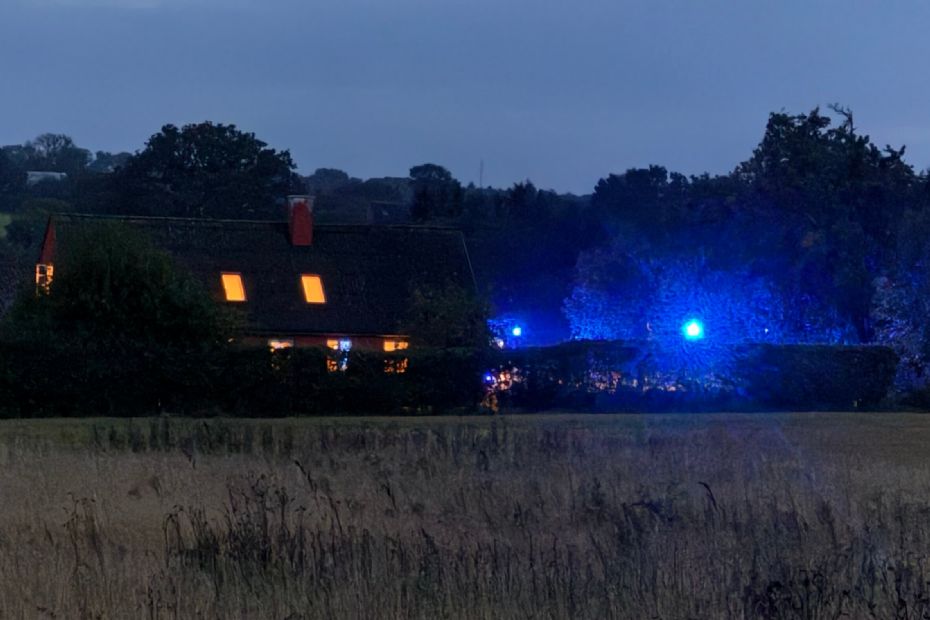 Brand i bindingsværkshus i Østermarie