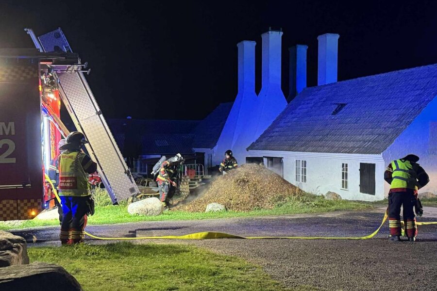 Brand i flisbunke ved Hasle R�geri