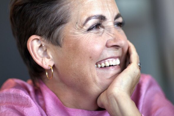 Pia Olsen Dyhr holder bibeltime i R�nne