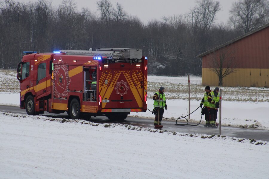 Mindre dieseludslip p� Tassevejen i Hasle