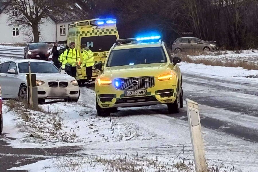 Glat f�re gav flere uheld p� Bornholm