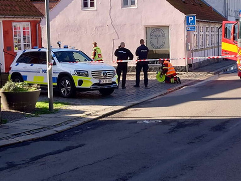 Brand i butik i Aakirkeby
