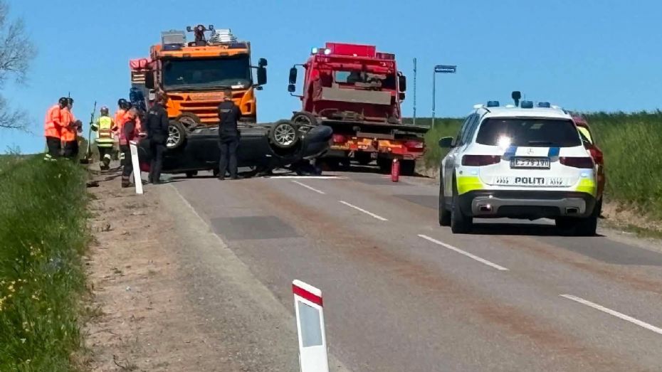 Ung bilist i voldsomt uheld ved Hasle