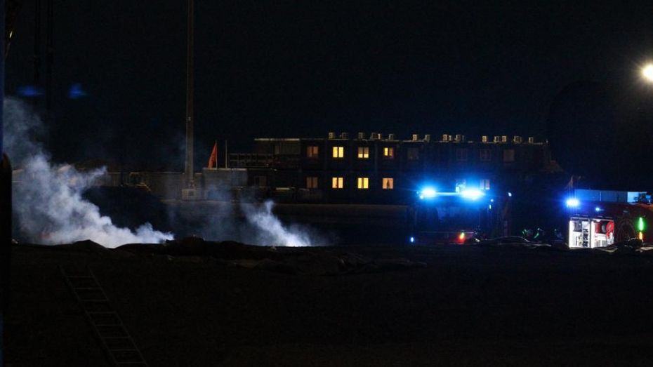 Brand i container på Rønne Havn