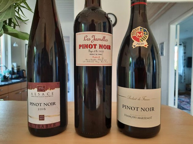 New Zealandsk vin fra Lidl.<br>�strigsk og italiensk vin fra Rema og Lidl (th).<br>En fransk trio fra Bilka.<br>